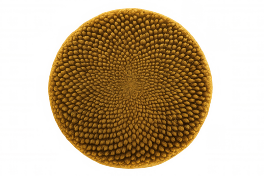 Sunflower seeds forming a mesmerizing natural spiral pattern, highlighting the mathematical beauty of nature, on transparent background - Powered by Adobe
