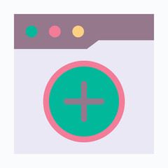 Obraz premium Target Aim Cursor Icon in Browser Window, Isolated Vector Flat Style Icon. 