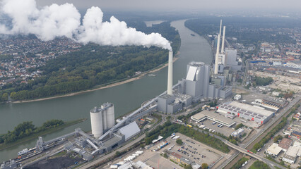 Grosskraftwerk Mannheim Aktiengesellschaft, power plant. hard coal fired power plant generates electricity.