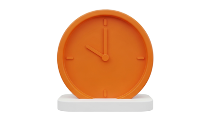 Orange oval shaped desk clock with white base