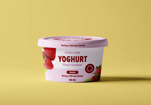 Yogurt Plastic Container Mockup
