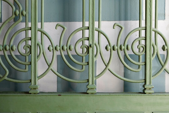 Vienna, Austria, Europe. Architectural detail from the art nouveau era