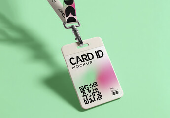ID Card Mockup with Lanyard