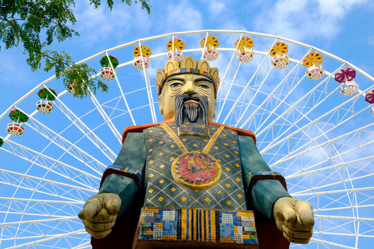 Vienna, Austria, Europe.  Ferris wheel ride at the Famous Prater Amusement park and gardens.