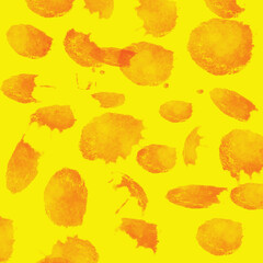 Bright yellow abstract paint splashes create a vibrant warm background for design and art projects