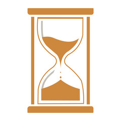 Creative design vector art of hourglass with orange sand symbolizing the passage of time