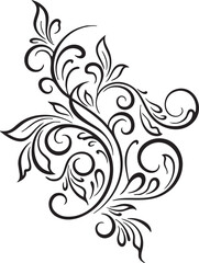 Illustration of elegant floral ornament illustration isolated on white background for design