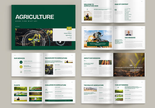 Agriculture Brochure Template Landscape