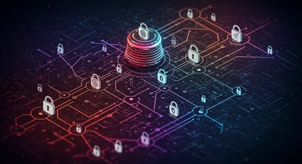 Secure your digital world with advanced online security solutions featuring elegant lock icons and vibrant network connections for ultimate peace of mind