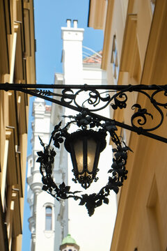 Vienna, Austria, Europe Very old lantern on side street in Vienna