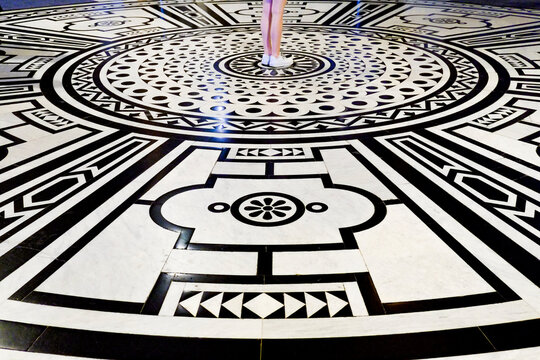 Vienna, Austria, Europe. Kunsthistorisches Museum. Grand entry tilework