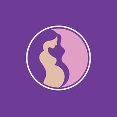pregnant woman abstract logo modern style