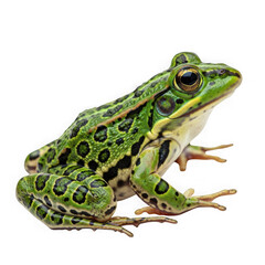 Naklejka premium Green spotted frog isolated on transparent background isolated on transparent background