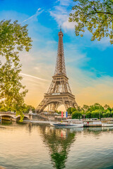 eiffel tour over Seine river