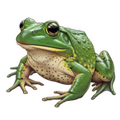 Obraz premium Green frog isolated on transparent background isolated on transparent background