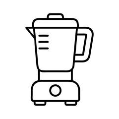 Simple line art icon of a kitchen blender for smoothies and food preparation