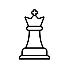 Simple outline icon of a chess queen piece on a white background