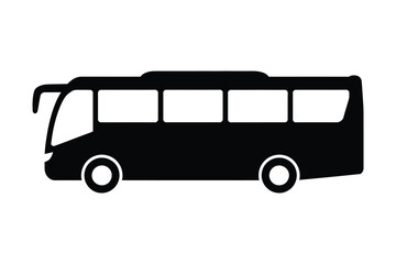 Simple black silhouette of a passenger bus