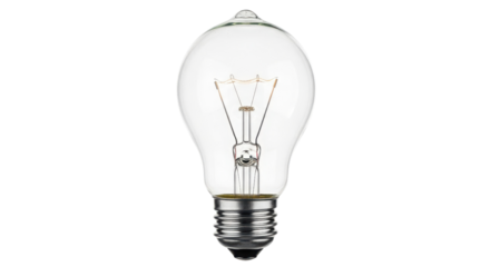 Clear light bulb isolated on white background
