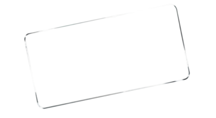 Empty transparent rounded rectangle frame isolated on white background