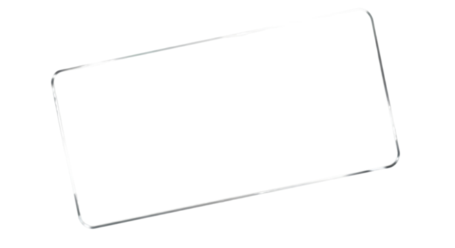 Empty transparent rounded rectangle frame isolated on white background - Powered by Adobe