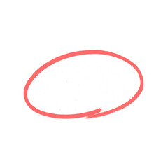 Red circle mark on transparent background. Bright red scribble ovals and bubbles to circle and highlight text. Highlight circle icon.