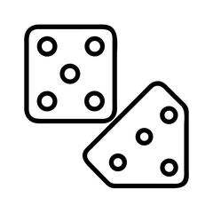 Simple line art illustration of two dice showing the number five