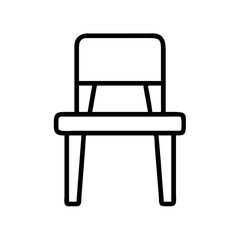 Simple line drawing of a modern chair with a backrest and four legs
