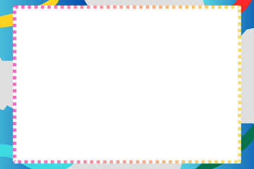 Colorful frame with empty white space for text isolated on white background