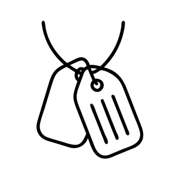 black line art dog tags clip art preview