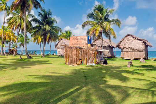 San Blas island at politically autonomous Guna territory in Panama.