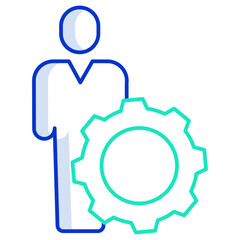 human settings outline color icon design