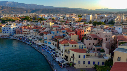 Fototapeta premium Chania, Crete, Greece, aerial drone view