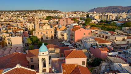 Obraz premium Chania, Crete, Greece, aerial drone view
