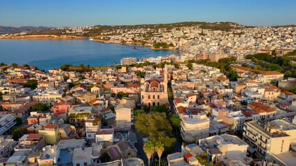 Obraz premium Chania, Crete, Greece, aerial drone view