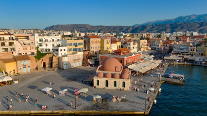 Chania, Crete, Greece, aerial drone view