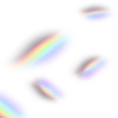 Rainbow light dispersion isolated on transparent background for abstract background