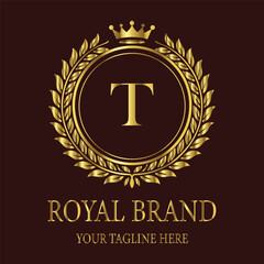 Royal Luxury Letter T Logo Design
