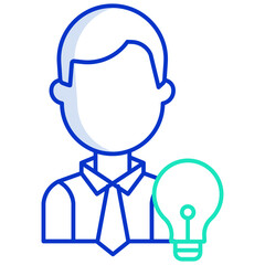 creative idea outline color icon design