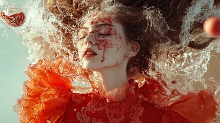 woman surrealistic style fashionable editorial 