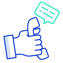 support call outline color icon design