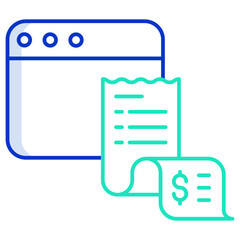 web bills outline color icon design