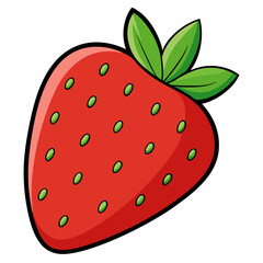 Obraz premium Flat style strawberry vector illustration isolated on white vector illustration