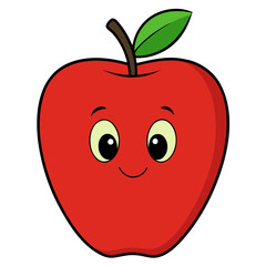 Minimalist apple vector illustration on white background vector illustration