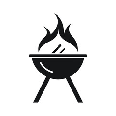 Grill Black Silhouette Vector Icon
