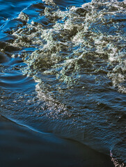 Sparkling Ocean Water Surface with Sunlight Reflections - Abstract Blue Sea Waves Texture for Nature and Meditation Content. Natural Background 