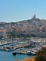 Obraz premium Sunny July Day Over the Old Port and City of Marseille 