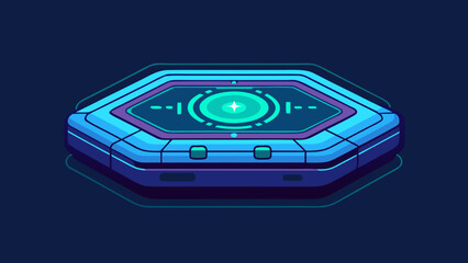 Futuristic Hexagonal Device with Glowing Center technology