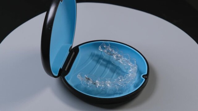 Clear aligners demonstration Clear aligners for teeth straightening rotation in case
