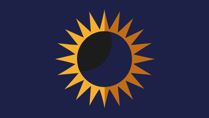Stylized Sun Eclipse Icon solar eclipse moon